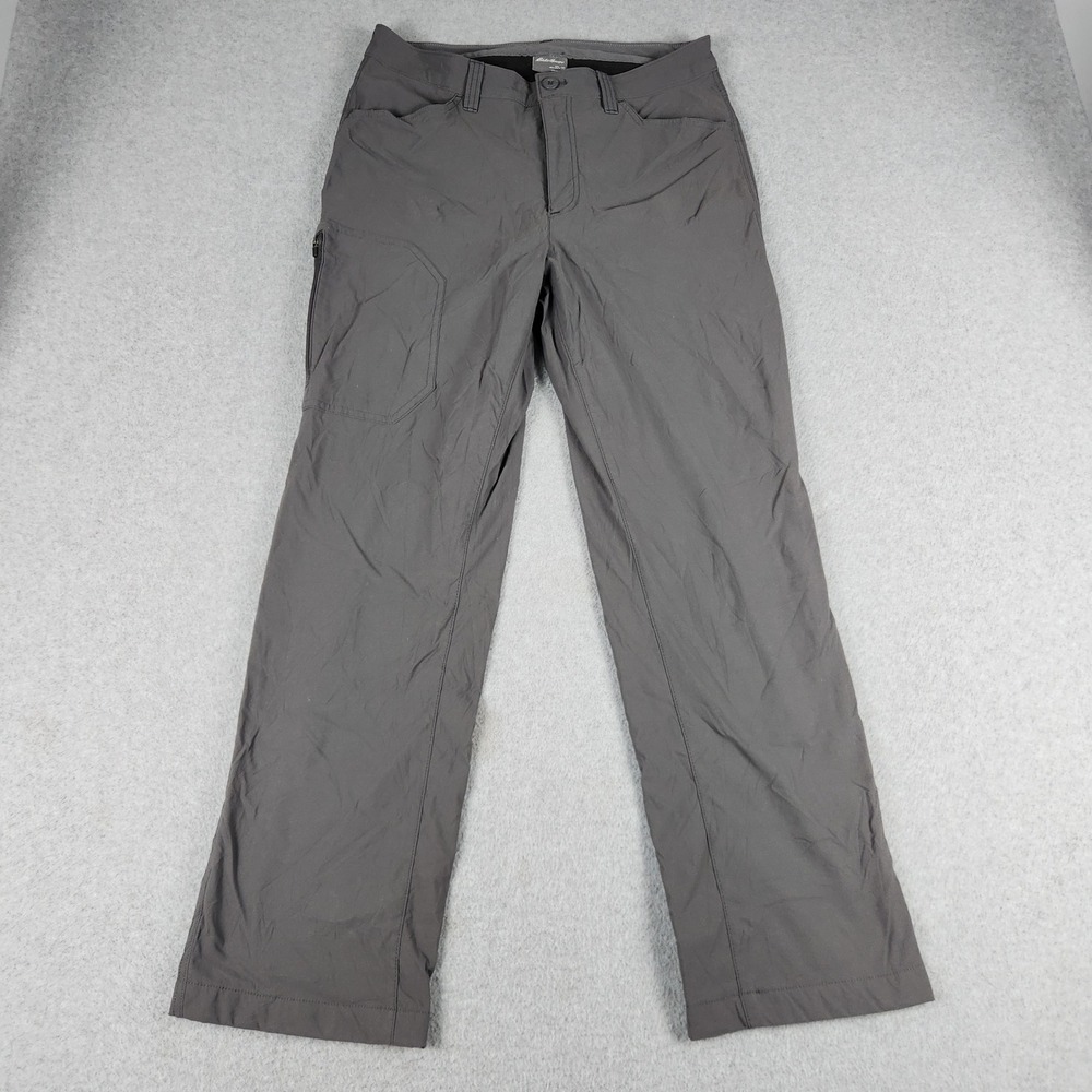 Eddie Bauer Tech Pants Mens 32x30 Gray Fleece Lined Hiking Straight Leg Outdoor